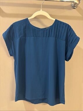 Papermoon Rayden Teal Keyhole Back Blouse Size M